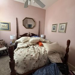 Free Wood 4 Poster Bed Frame only Queen Size