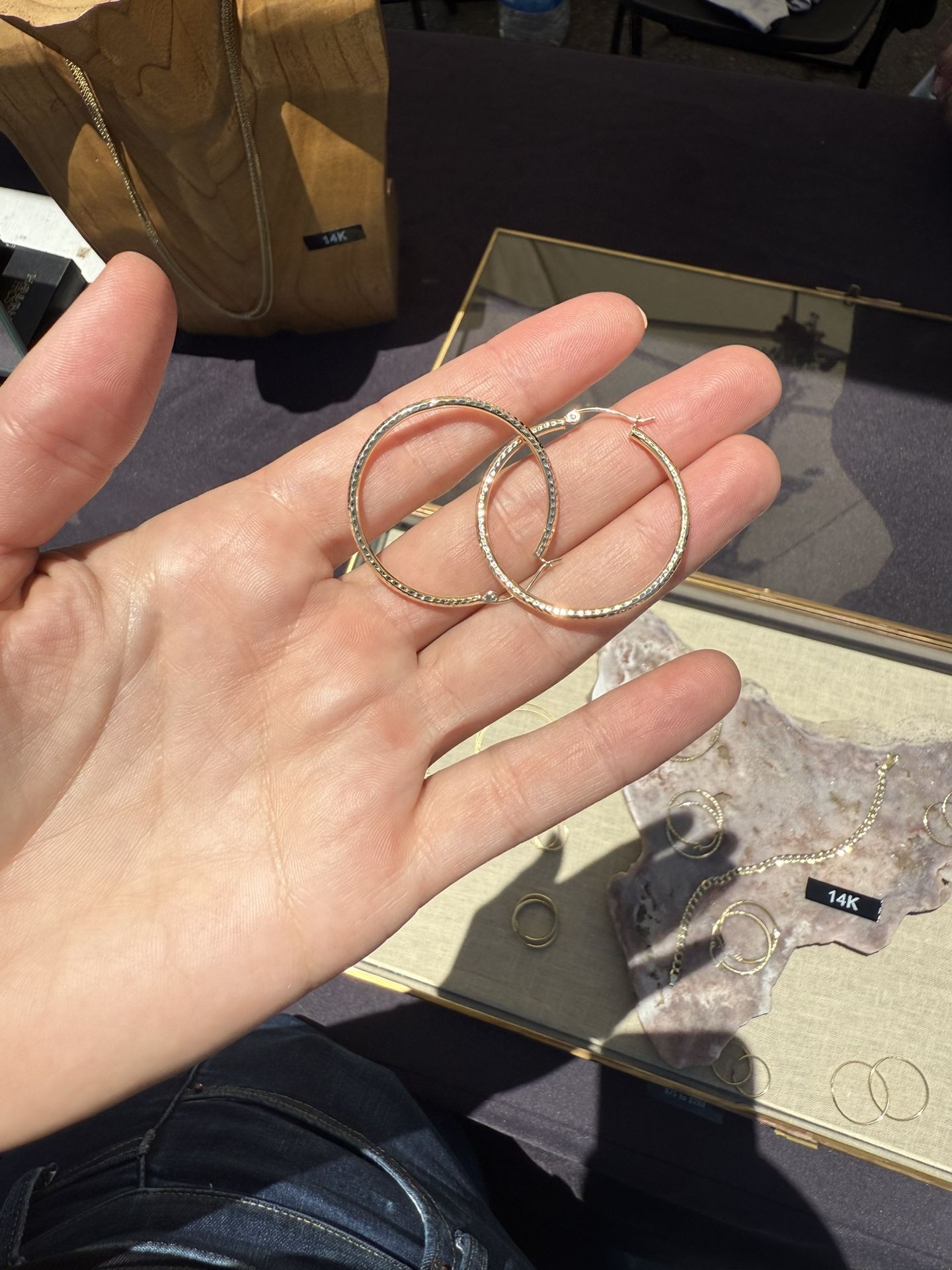 14k Gold Hoop Earrings (1.5in)