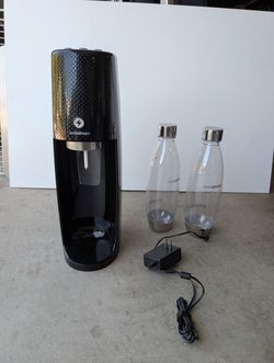 SodaStream One Touch Electric Sparkling Water Maker + 2 Bottles