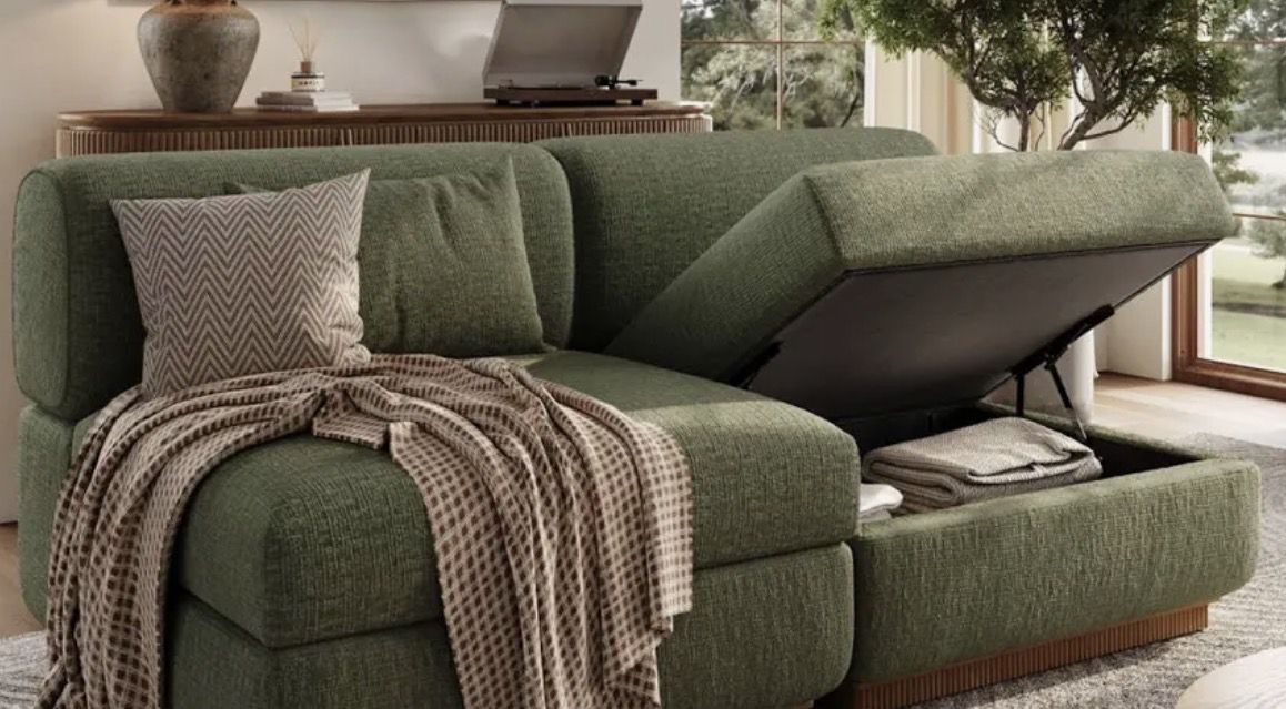 Sofas con Espacio de Almacenamiento/ Opciones de Colores/ Seccional con Aguárdamento - Entrega de Mismo Día - No Se Ocupa Crédito