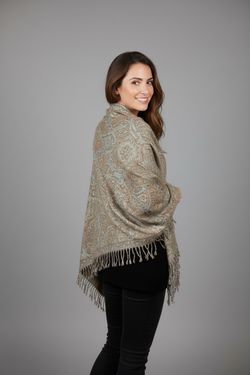 Two Tone Bohemian Pashmina 42” Square Scarf Wrap Shoulder Shawl Paisley,