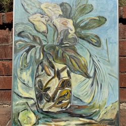 Mid Century Abstract Still Life Painting 