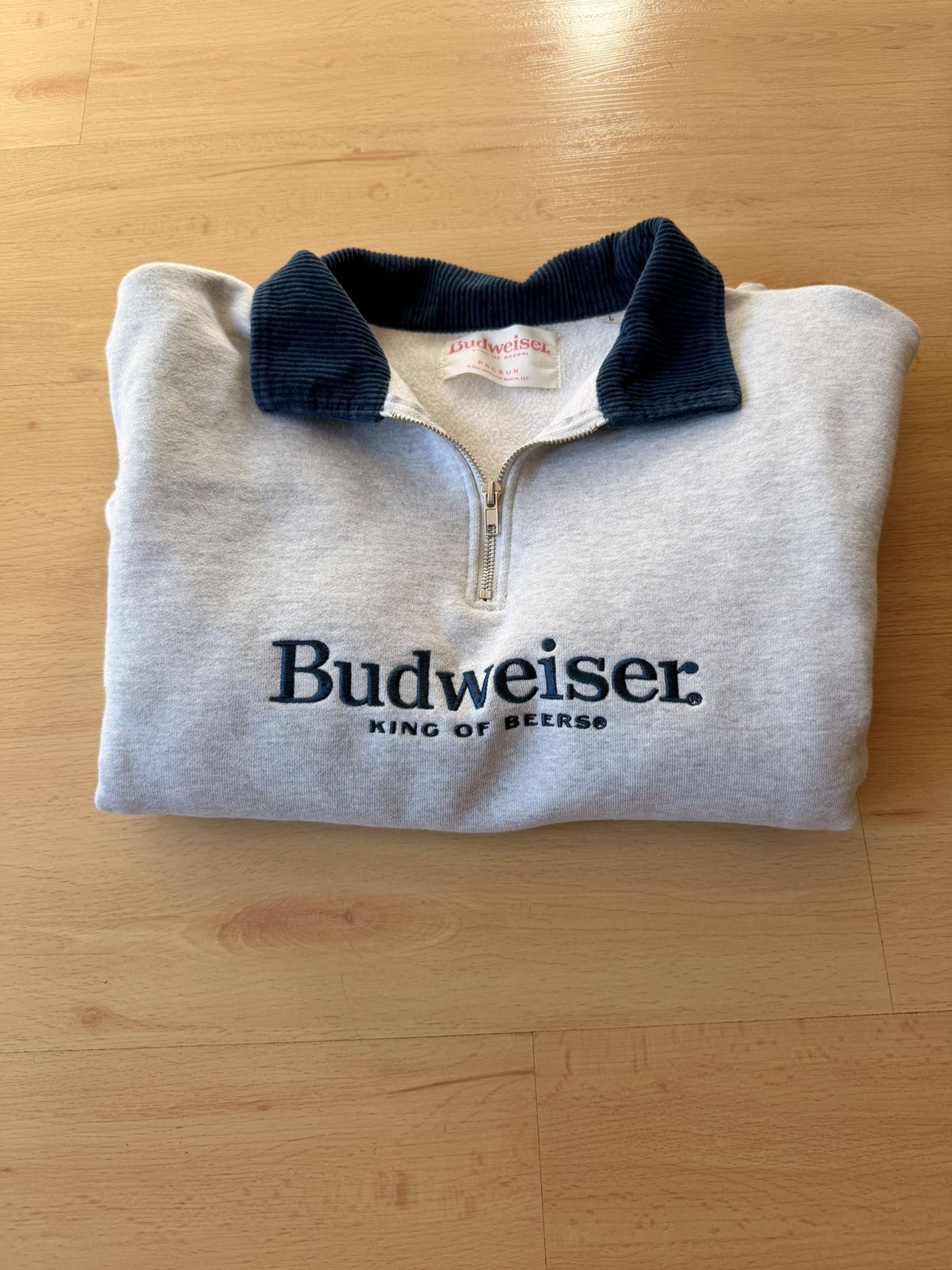 Pacsun Vintage Budweiser Quarter-Zip Sweatshirt