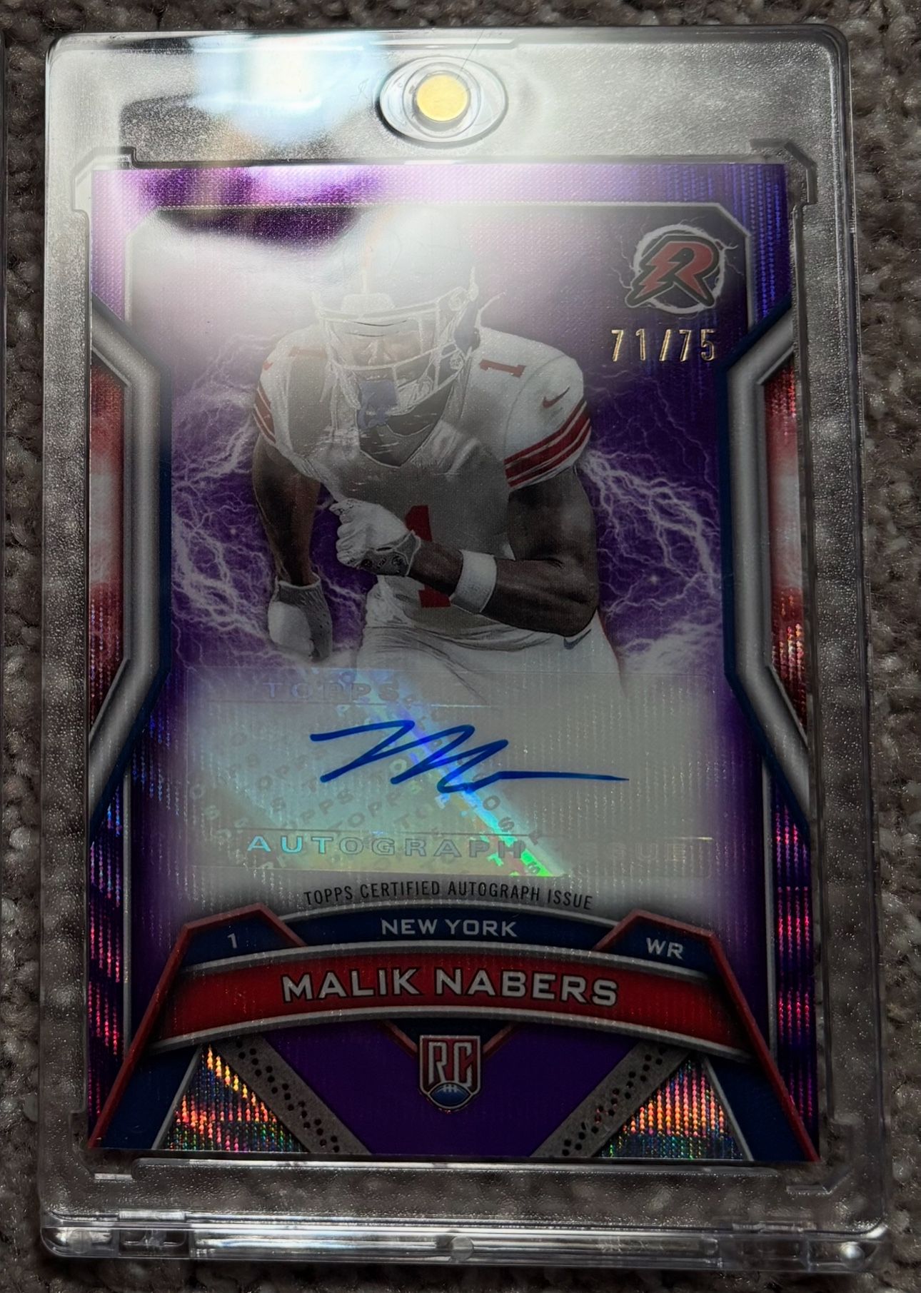 2023 Topps Resurgence Malik Nabers Rookie Auto #/75 Purple 
