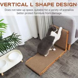 New L-Shaped Cat Scratcher Toy with Catnip, Walnut Scratch Pad Kitten Toy Scratching Pad