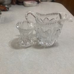 Waterford Crystal Creamer And A Small Vase