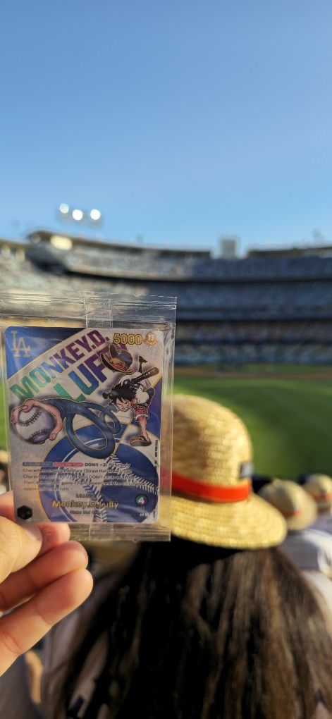 Monkey D Luffy Dodgers Baseball Card