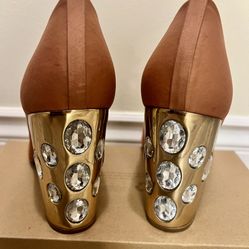 Tory Burch Bejeweled Heels - Women Shoes Size 11 - Pink Rose Color 🩰