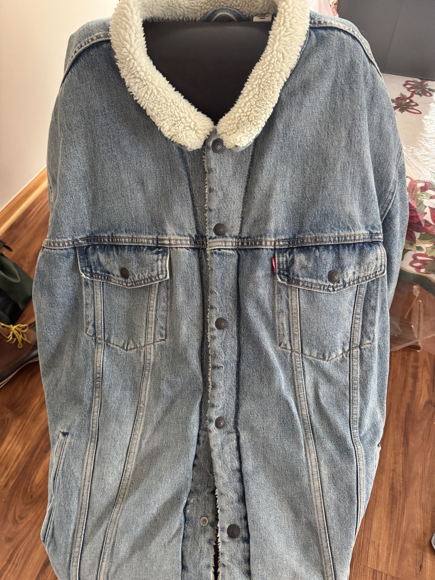 5xl Levis Trucker Sherpa Jean Jacket