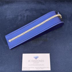 Bracelet Baguett And Round Diamonds Real Gold Real 