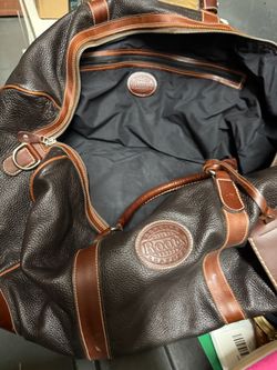 Roots leather weekend duffel