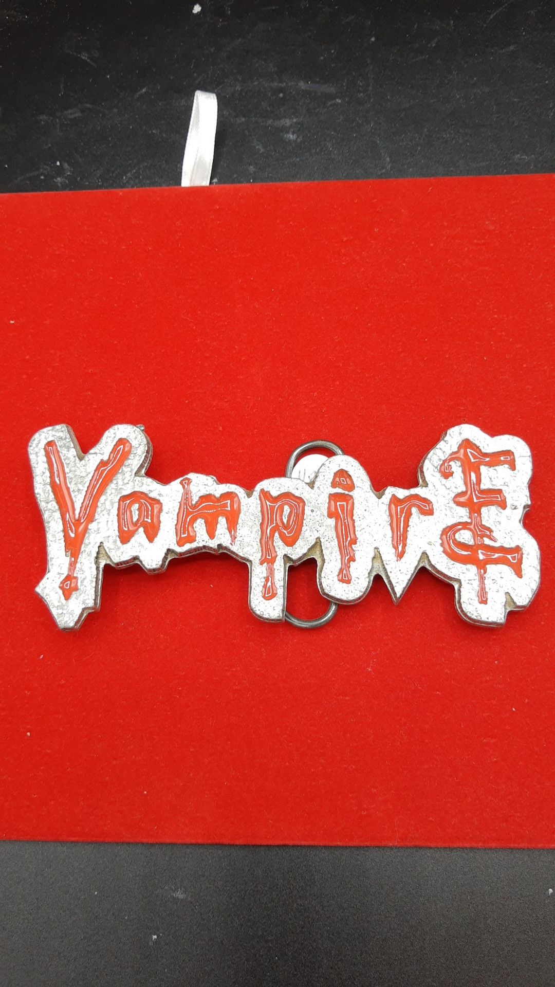 Vampire script as a belt buckle made in the USA