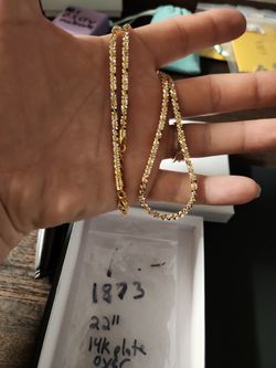 22" 14k Gold Plated Over Sterling Silver Now Only $40!