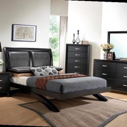 Queen Plataform Bed Frame Dresser Mirror One Nightstand   Free Local Delivery  Check Description