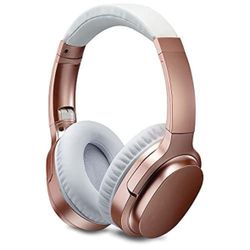 iLive Active Noise Cancellation Bluetooth Headphones, Adjustable Headband, Includes 3.5mm Audio Cable, Rose Gold