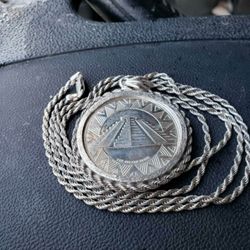 $240! All silver rope chain 28 inch 2 ounces... dont be like daddy ounce is $70!. This is scrap or for melted. This rare piece $240! .999 silver pure