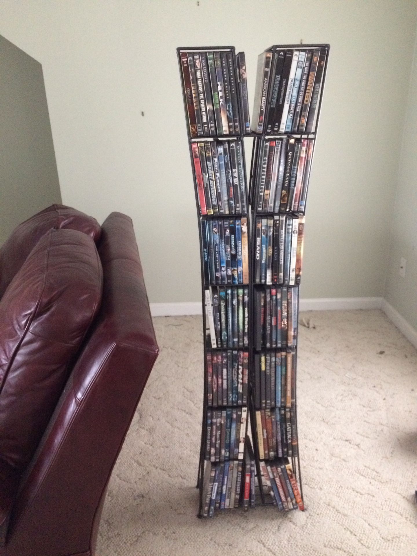 DVD, Blu-Ray video vertical space saver storage rack, DVDs not included