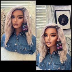 Human Hair Blended Lace Front Wig 