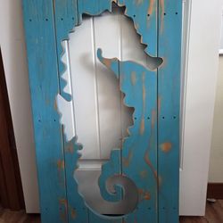 Wooden Seahorse Wall Art