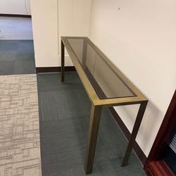 Brass parsons console table