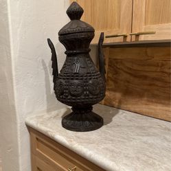 Beautiful Antique Wooden Urn