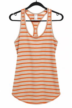 New Balance Orange and Beige Striped Racerback Tank