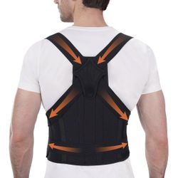 Medium Back Brace Posture Corrector for Men/Women - Adjustable Full Back Brace 