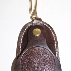 Cat&Butterfly Hand Made Leather Vintage Type Mayan Calendar Coin/Key Bag Purse