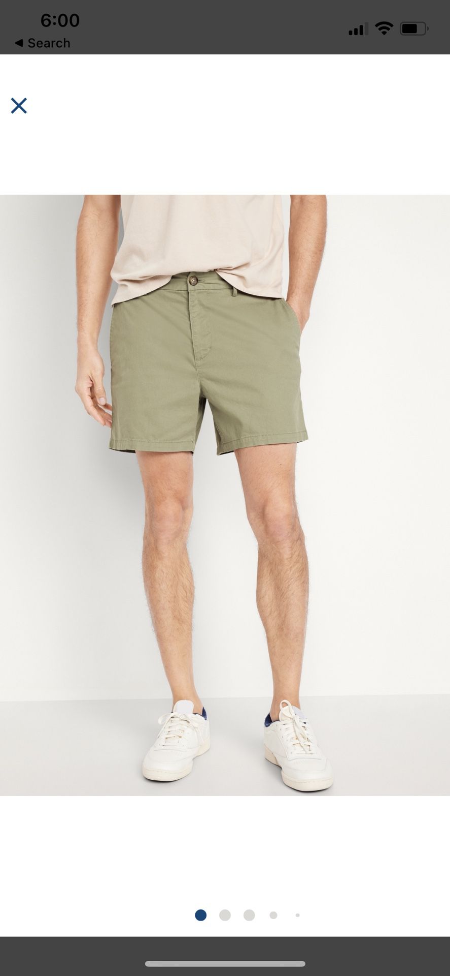 NWT Slim Built-In Flex Rotation 5-inch Inseam Chino Shorts in Simply Sage