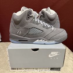 GS SIZE 7Y NIKE AIR JORDAN 5 RETRO WOLF GREY