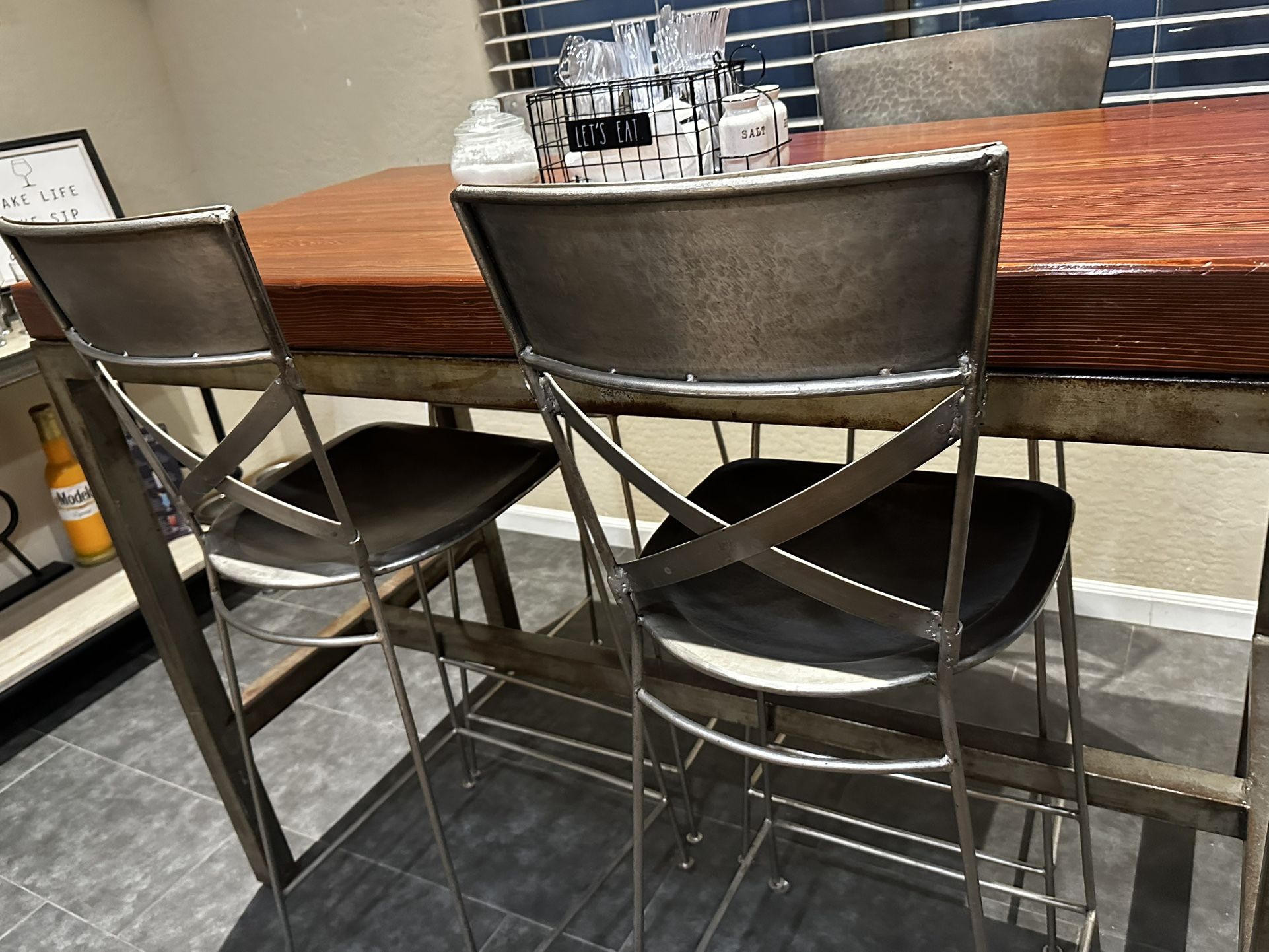 Metal & Wood Dining Room Table