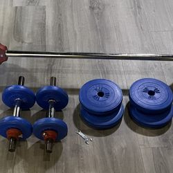 Bar, Weights And Dumbbells