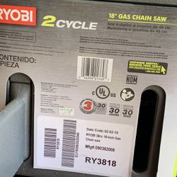RYOBI 18" GAS CHAIN SAW 2 CYCLE