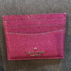 Kate Spade Lola Joeley Glitter Card Holder Wallet Rose Pink