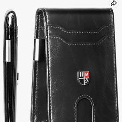 MrLeoGo Pocket Wallet for Men- Mens Slim Bifold Wallet Fashion RFID Wallets Leather Credit Card Holder Compact Wallet with Money Clip Men's Wallet wit