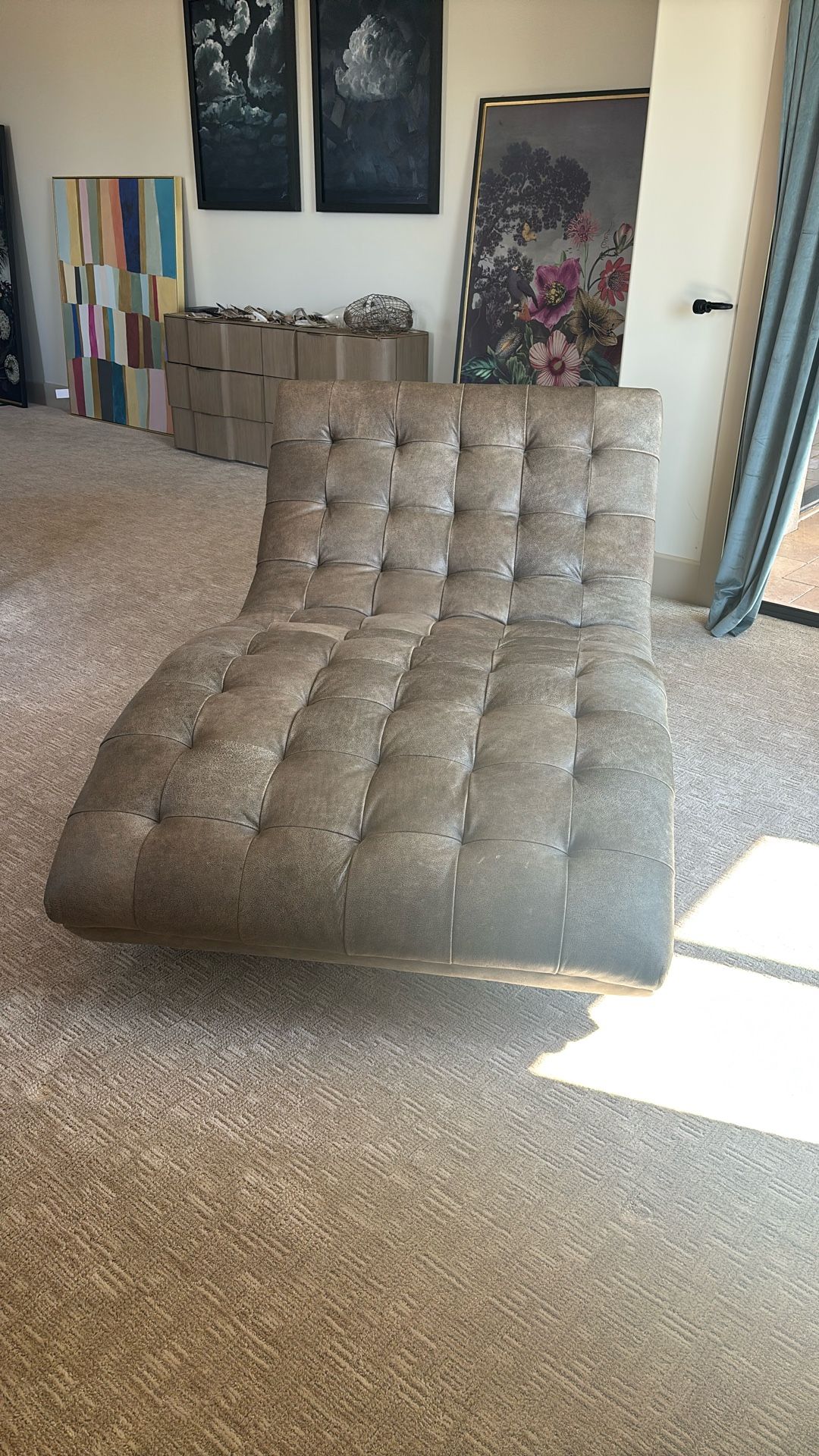 leather chaise