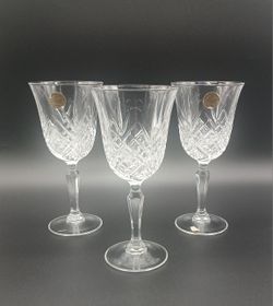 Cristal D’Arques Masquerade Crystal Water/Wine Goblets set of 3