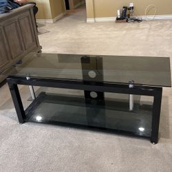 Black Glass TV Stand Almost New
