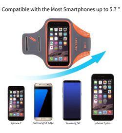 4.7-5.2 inch Smartphone Arm Band Case with Key ID Card Money Holder, Orange
