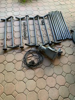 8’ Pool metal frame and misc parts w/o liner