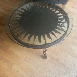 Sun Shaped Glass coffee table