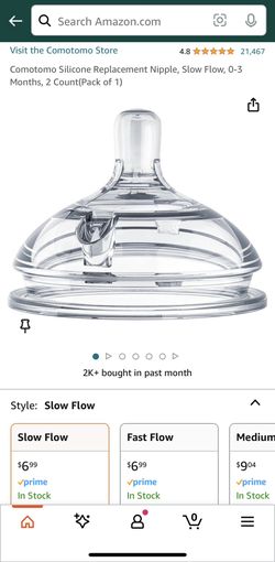 Comotomo Bottle Nipple Size 0-3