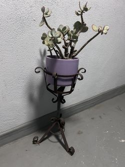 Wrought Iron Plant Stand MCM Rustic