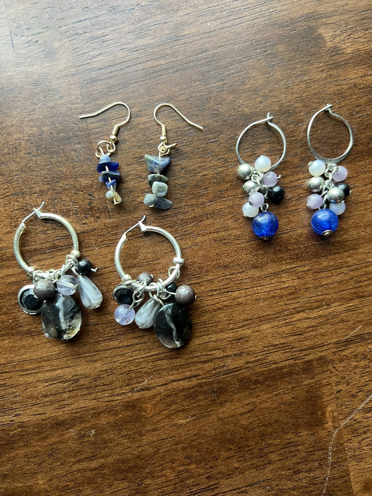 Three Pair Of Earrings.