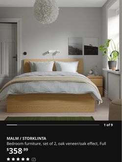 IKEA full bed and nightstand