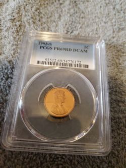 1993-S Lincoln Cent PCGS PR69RD DCAM