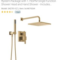 Delta
Modern Square Non Shared Function Shower System Package with 1.75GPM Single Function Shower Head and Hand Shower - Includes Rough-In