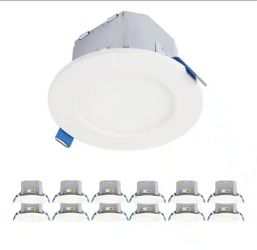 HALO CJB 4 in. Canless Downlight with attached JBOX, 5CCT, 600 Lumens, 60-Watt Equivalent, (12-Pack)