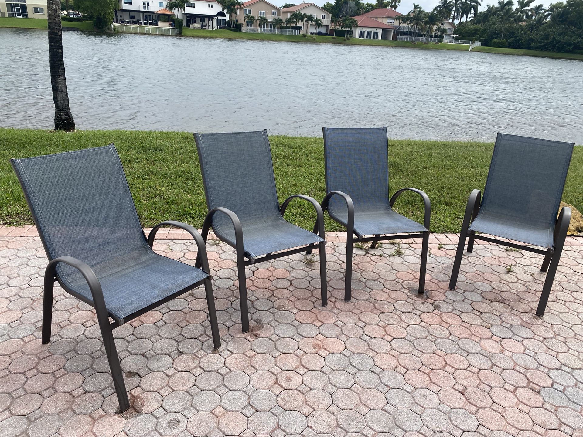 Four Garden Chairs Including Cushions 