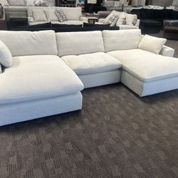 Cloud Feather White Sectional 